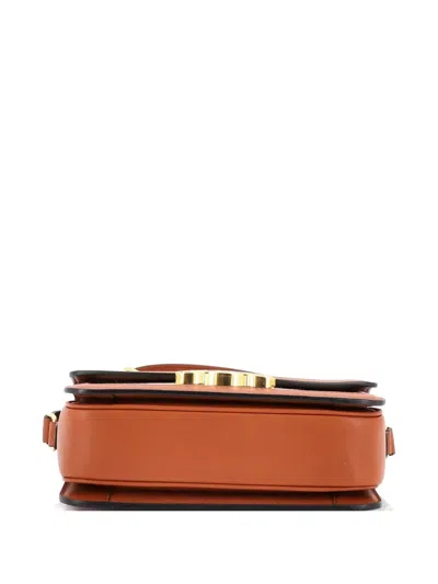 Pre-owned Celine Triomphe Shoulder Bag Canvas With Leather Teen Crossbody Bag In Neutral