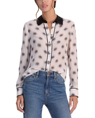 Alice And Olivia Willa Silk Blouse In Multi
