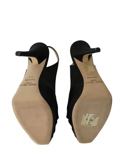 Pre-owned Jimmy Choo 130mm Knotted Sandals In Black