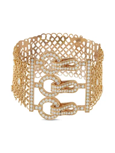Pre-owned Cartier 18k Yellow Gold Agrafe Diamond Bracelet