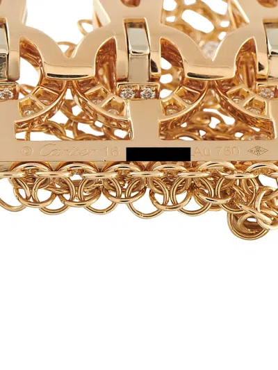 Pre-owned Cartier 18k Yellow Gold Agrafe Diamond Bracelet