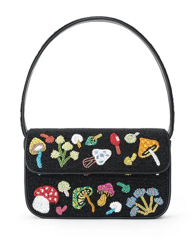 Staud Tommy Beaded Caviar Bag In Black