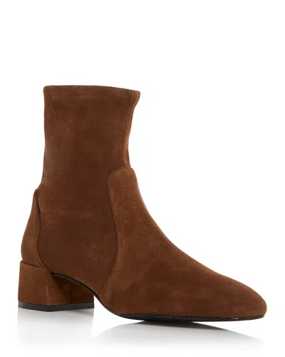 Stuart Weitzman Women's Maeve Block Heel Booties In Brown