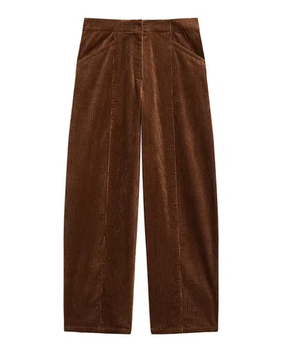 Theory Front Seam Cotton Blend Corduroy Pants In Burgundy