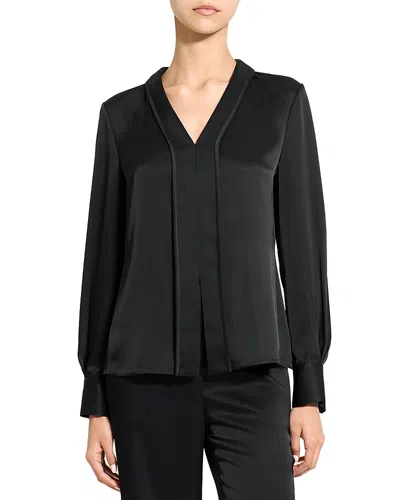 Theory Front Seam Blouse In Black