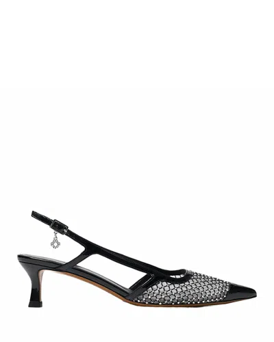 Maje Rhinestone Mesh Pumps In Black