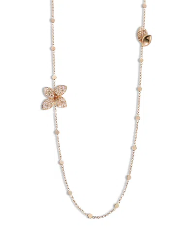 Pasquale Bruni 18k Rose Gold Giardini Segreti Champagne Diamond Flower Opera Necklace, 28.7 In Gold