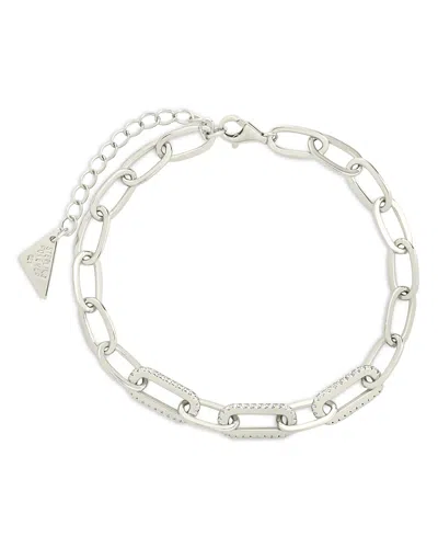 Sterling Forever Hallie Cubic Zirconia Chain Bracelet In Metallic