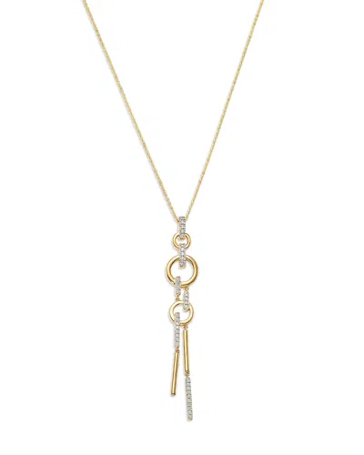 Bloomingdale's Fine Collection Diamond Linear Statement Pendant Necklace In 14k Yellow Gold, 0.35 Tcw In Gold