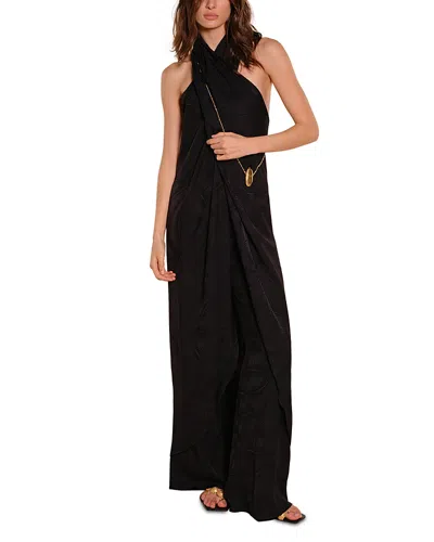 Johanna Ortiz Silent Water Halter Dress In Black