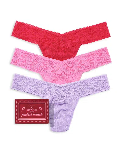 Hanky Panky Matchbox Low Rise Thong, Pack Of 3 In Multi