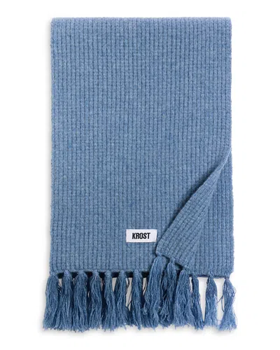 Krost Wool Speckle Scarf In Blue