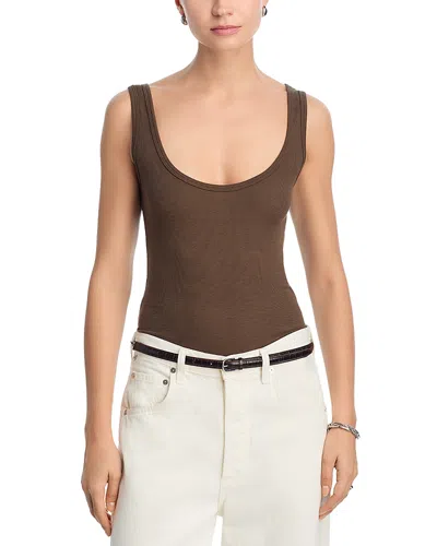 Cotton Citizen Verona Scoop Neck Tank Top In Brown