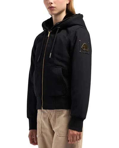 Moose Knuckles Madison Faux Fur Lined Sweatshirt In Black