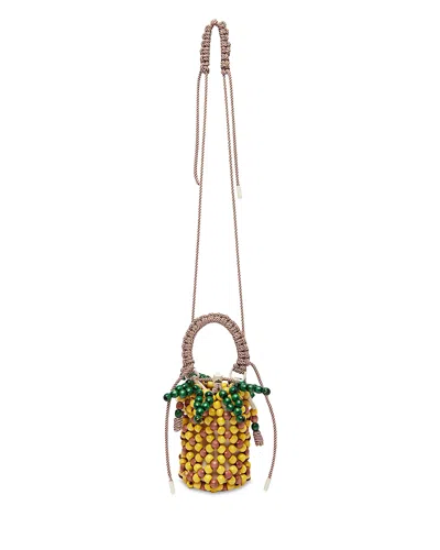 Alemais Beaded Pineapple Bucket Bag In Multi
