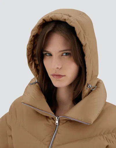 Herno Cape In Satin In Brown