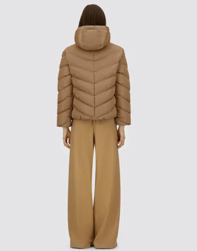 Herno Cape In Satin In Brown