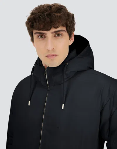 Herno Hooded Down Jacket With Drawstring And Pockets In Black
