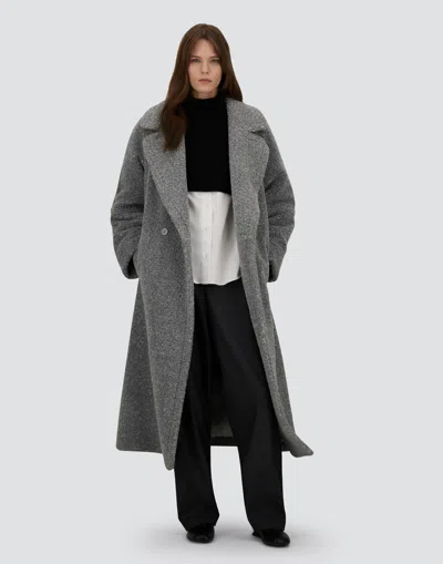 Herno Coat In Melange Teddy In Gray