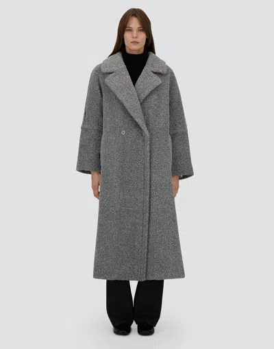 Herno Coat In Melange Teddy In Gray