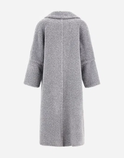 Herno Coat In Melange Teddy In Gray