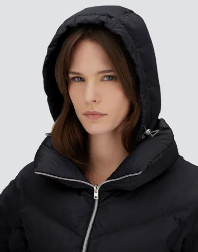 Herno Techno Satin Down Jacket In Black