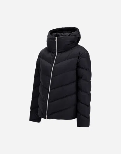 Herno Techno Satin Down Jacket In Black