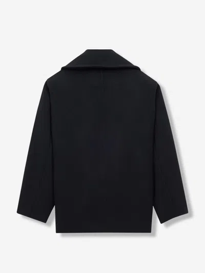 Saint Laurent Short Double-breasted Coat In Black