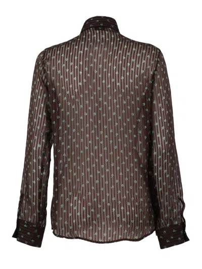 Mazzarelli Silk Shirt Mod. Mari B In Brown