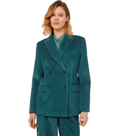 Weekend Max Mara Katanga Misty Blue Double-breasted Blazer In Blue