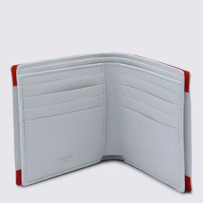 Balenciaga Red And White Leather Wallet In Burgundy