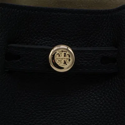 Tory Burch Textured Bucket Bag Adjustable Strap In Black