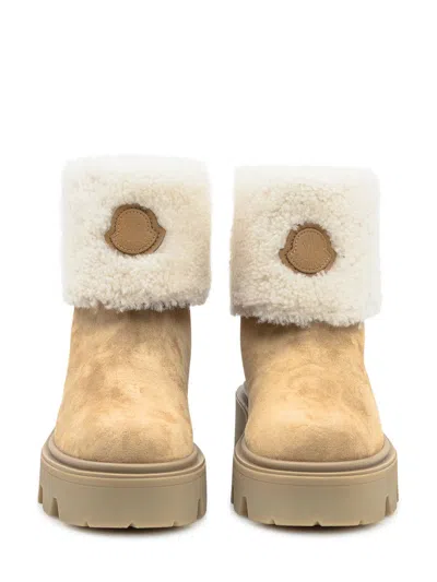 Moncler Aurea Ankle Boots Beige In Neutral