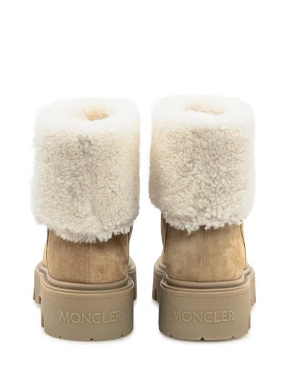 Moncler Aurea Ankle Boots Beige In Neutral
