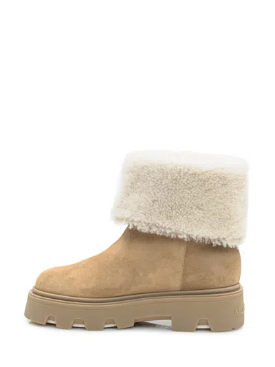 Moncler Aurea Ankle Boots Beige In Neutral
