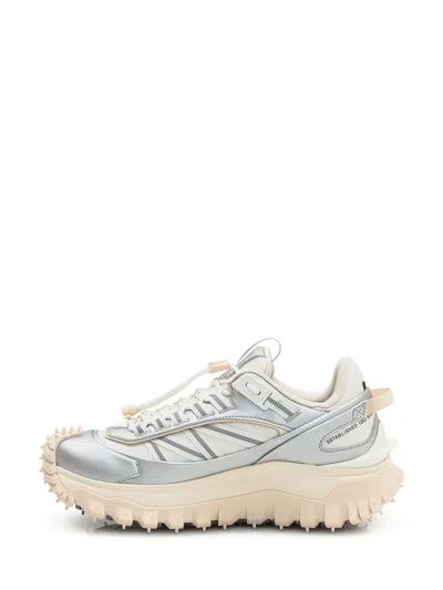 Moncler Trailgrip Gtx Leather & Mesh Sneakers In Silver