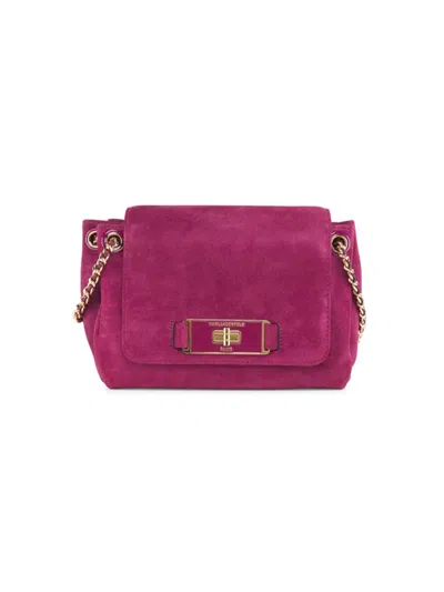 Karl Lagerfeld Women's Bridgette Suede Shoulder Bag In Pink