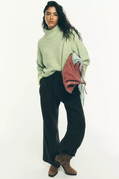 Habitual Jade Mid-rise Wide-leg Drawstring Jeans In Green