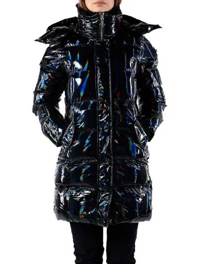 Woodpecker Women's Penguin Faux Fur Lined Puffer Coat In Blue