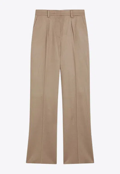 Max Mara Carbone Straight-leg Pants In Brown