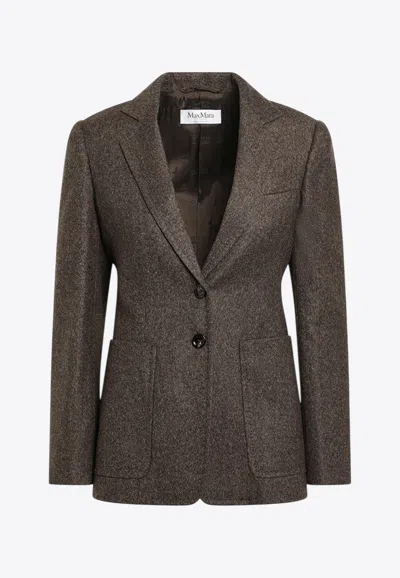 Max Mara Bermuda Single-breasted Wool Blazer In Brown