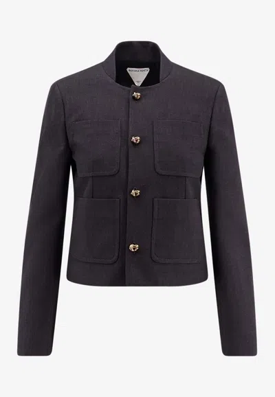 Bottega Veneta Women Cotton And Viscose Blazer With Knots Detail In Blue