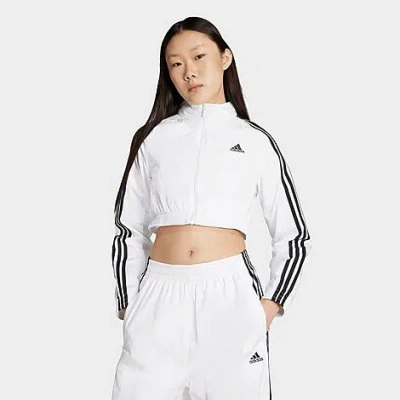 Adidas Originals Women's Originals Adicolor Teamgeist Crop Track Top In White