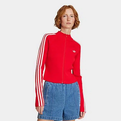 Adidas Originals Women's Originals Adicolor 3-stripes Slim Knit Track Top In Multi