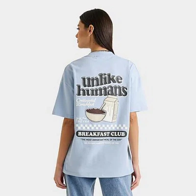 Unlike Humans Women's Cereal Boyfriend T-shirt In Blue