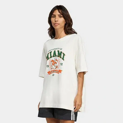 Adidas Originals Women's Originals Miami Hurricanes Graphic T-shirt In Multi