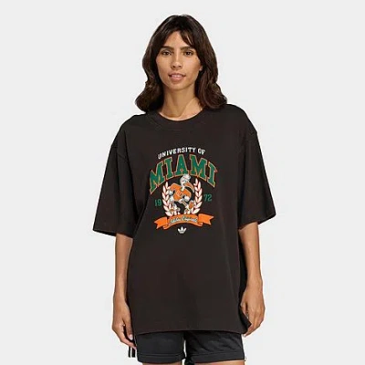 Adidas Originals Women's Originals Miami Hurricanes Graphic T-shirt In Multi