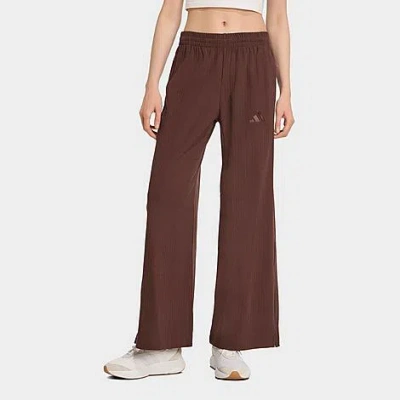 Adidas Originals Women's Loose Wide Leg Pants In Burgundy