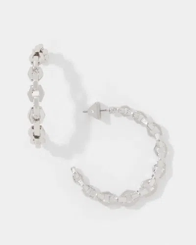 White House Black Market Geometric Links Hoop Earrings |  In White