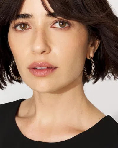 White House Black Market Geometric Links Hoop Earrings |  In White